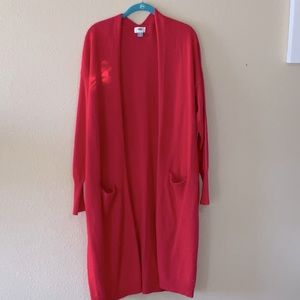 Bright red Old Navy extra large extra long cardigan sweater